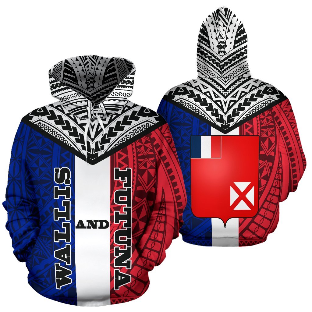 Wallis and Futuna Hoodie Wallis and Futuna Flag Coat Of Arms Polynesian Tattoo A7
