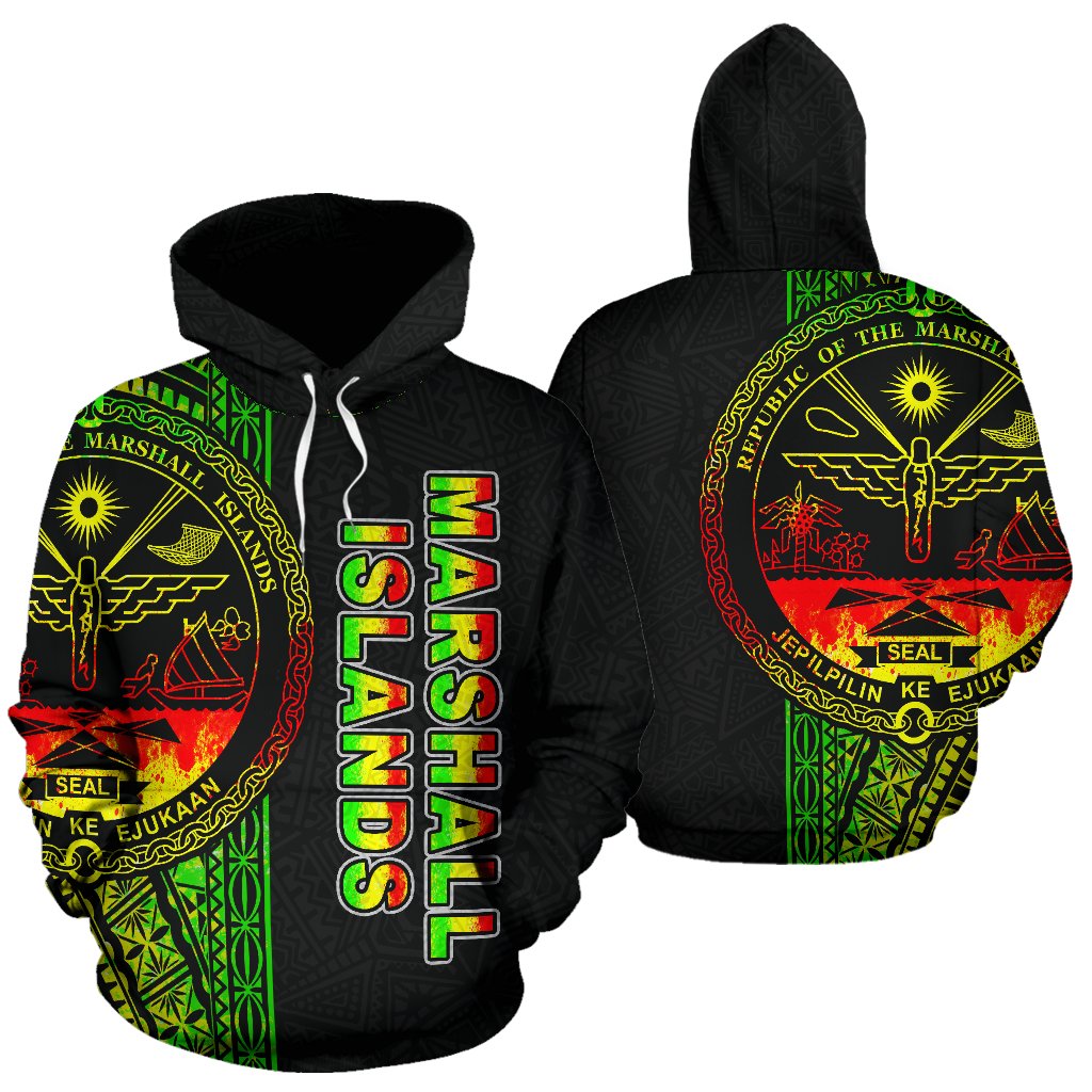 Marshall Islands Polynesian Hoodie Reggae Line