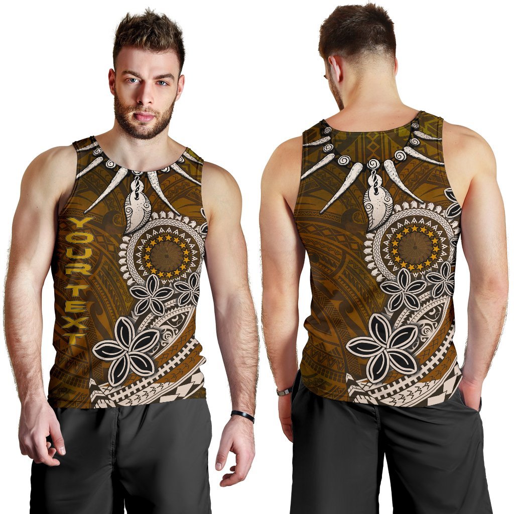 Cook Islands Custom Personalised Men Tank Top Polynesian Boar Tusk