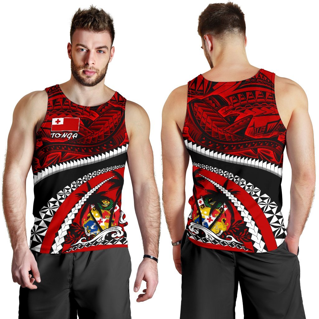 Tonga Polynesian Shark Tattoo Men'S Tank Top