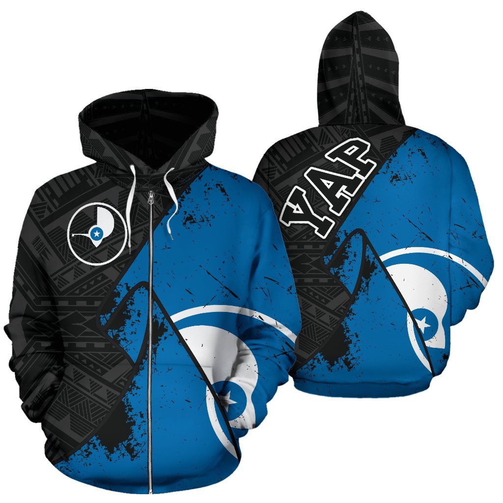 Yap Special Grunge Flag Zip Hoodie A0