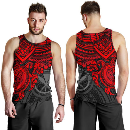 Polynesian Hawaii Men's Tank Top Red Turtle