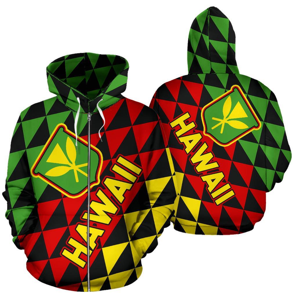 Hawaiii Zip Up Hoodie Hawaii Kanaka Maoli Flag Th5