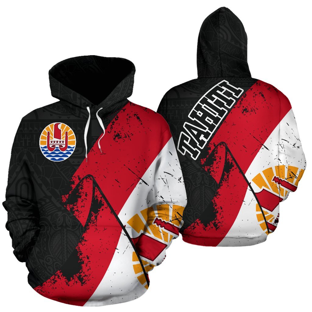 Tahiti Pullover Hoodie Tahiti Flag Grunge Special A02