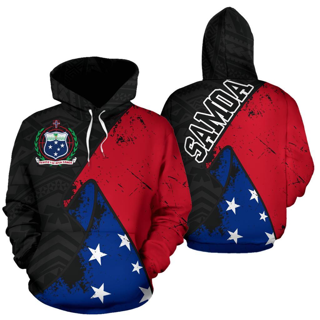 Samoa Pullover Hoodie Samoa Flag Coat Of Arms Grunge Special A02