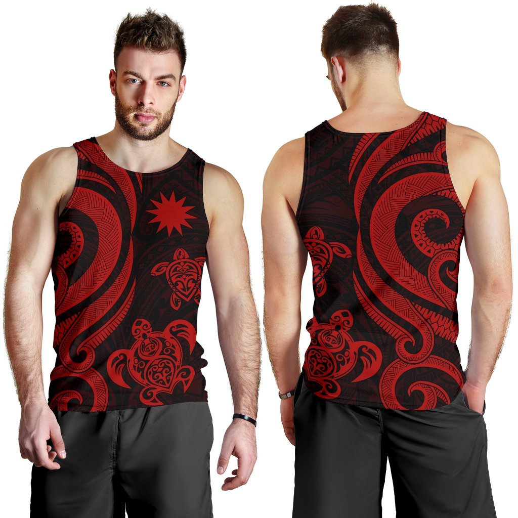 Nauru Men's Tank Top Red Tentacle Turtle