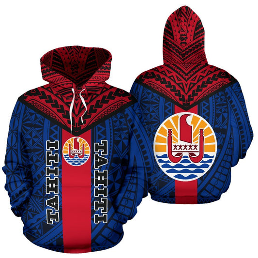 Tahihi Hoodie Tahiti Flag Polynesian Tattoo Version 2.0