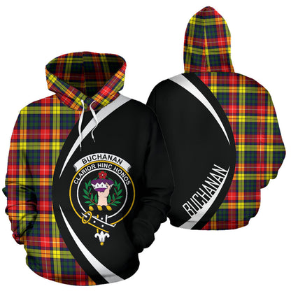 Printivon Buchanan Modern Tartan Crest Hoodie Circle Style