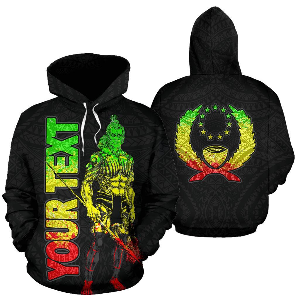 Custom Text Pohnpei Custom Personalised Hoodie Micronesia Pohnpeian Warrior Reggae