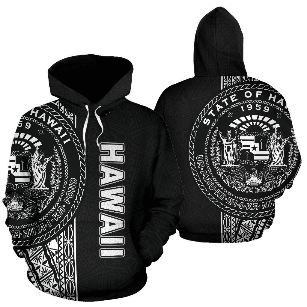 Polynesian Hawaii Hoodie White Line