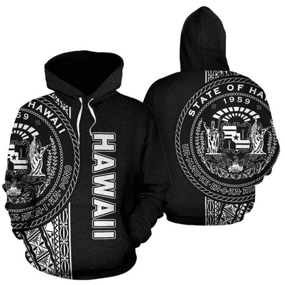 Polynesian Hawaii Hoodie White Line
