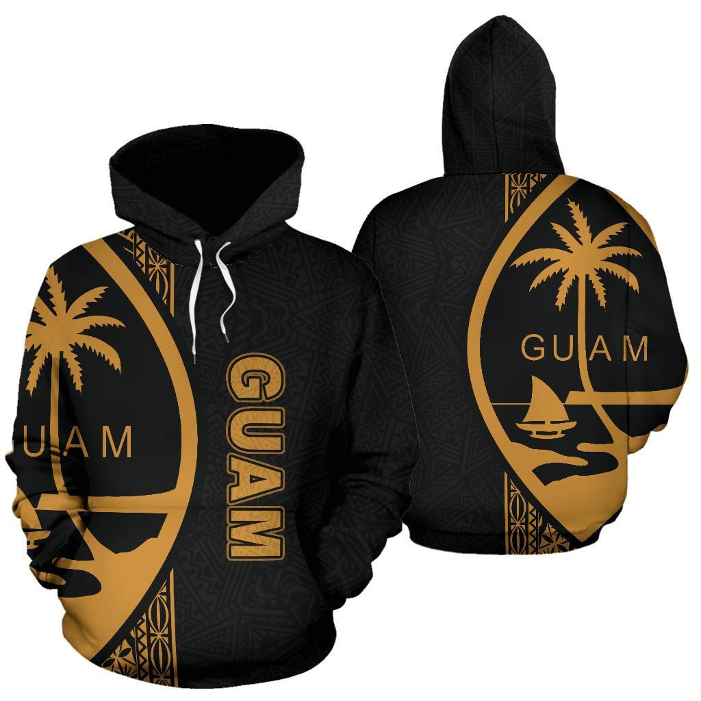 Guam Polynesian Hoodie Yellow Line