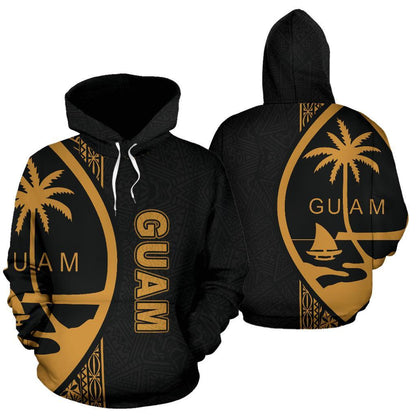 Guam Polynesian Hoodie Yellow Line