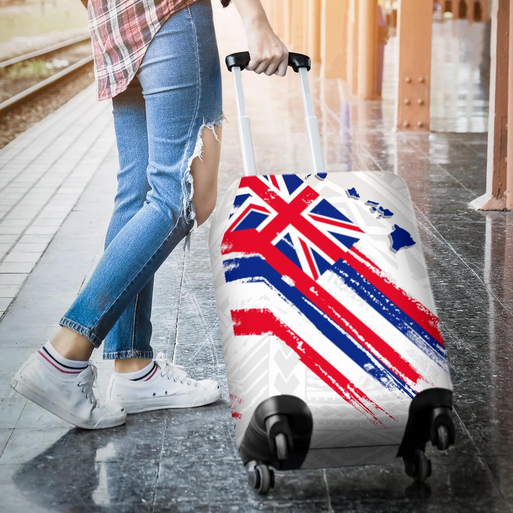 Hawaii Flag Polynesian White Luggage Covers