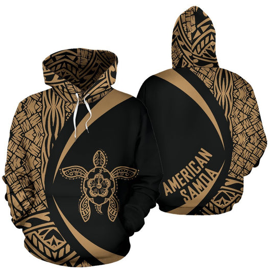 American Samoa Turtle Polynesian Hoodie Circle Style 03