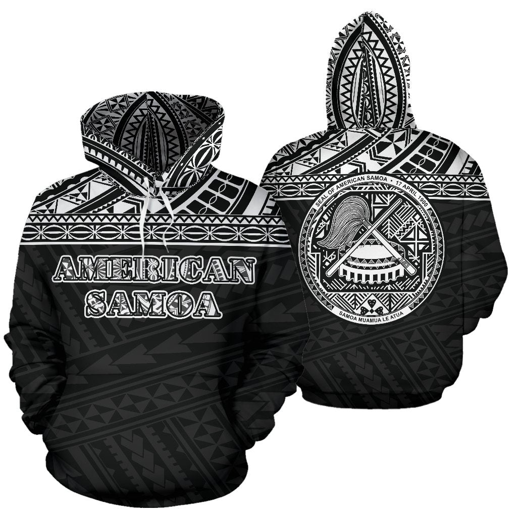 American Samoa All Over Hoodie Polynesian Black Version
