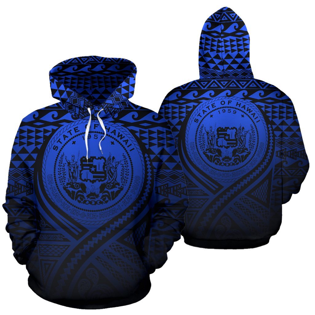 Hawaii All Over Hoodie Lift Up Blue