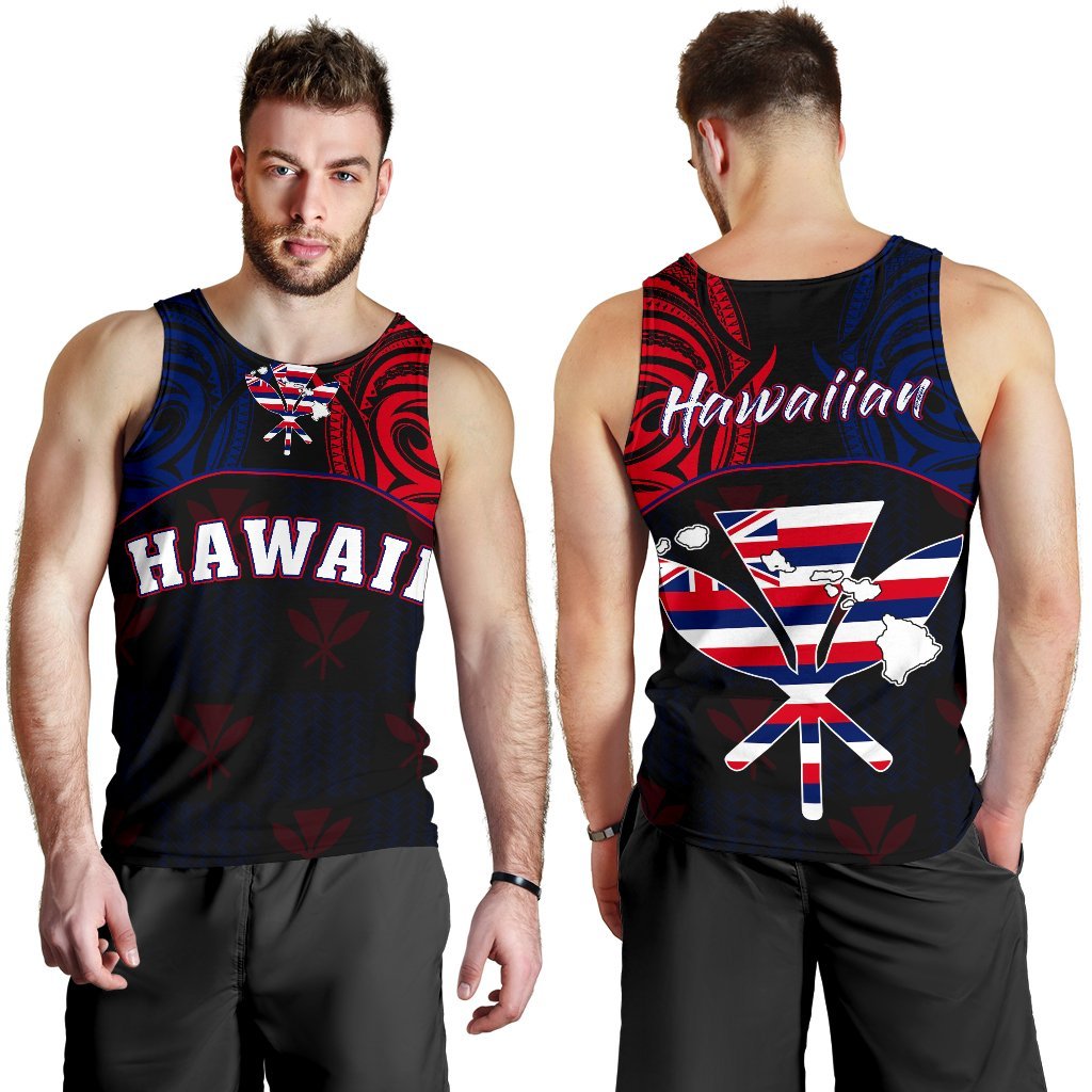 Hawaiian Kanaka Men's Tank Top Flag Nation Black Demodern AH
