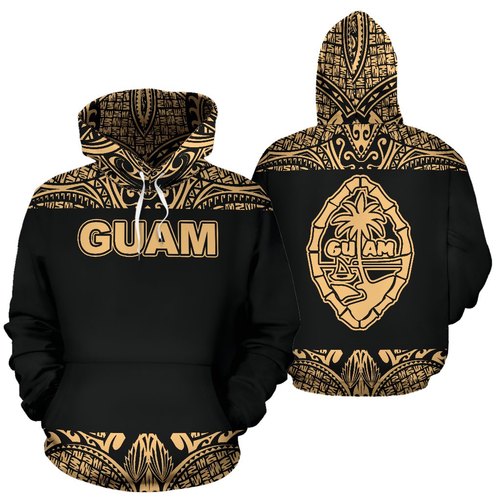 Guam All Over Hoodie Polynesian Gold Bamboo