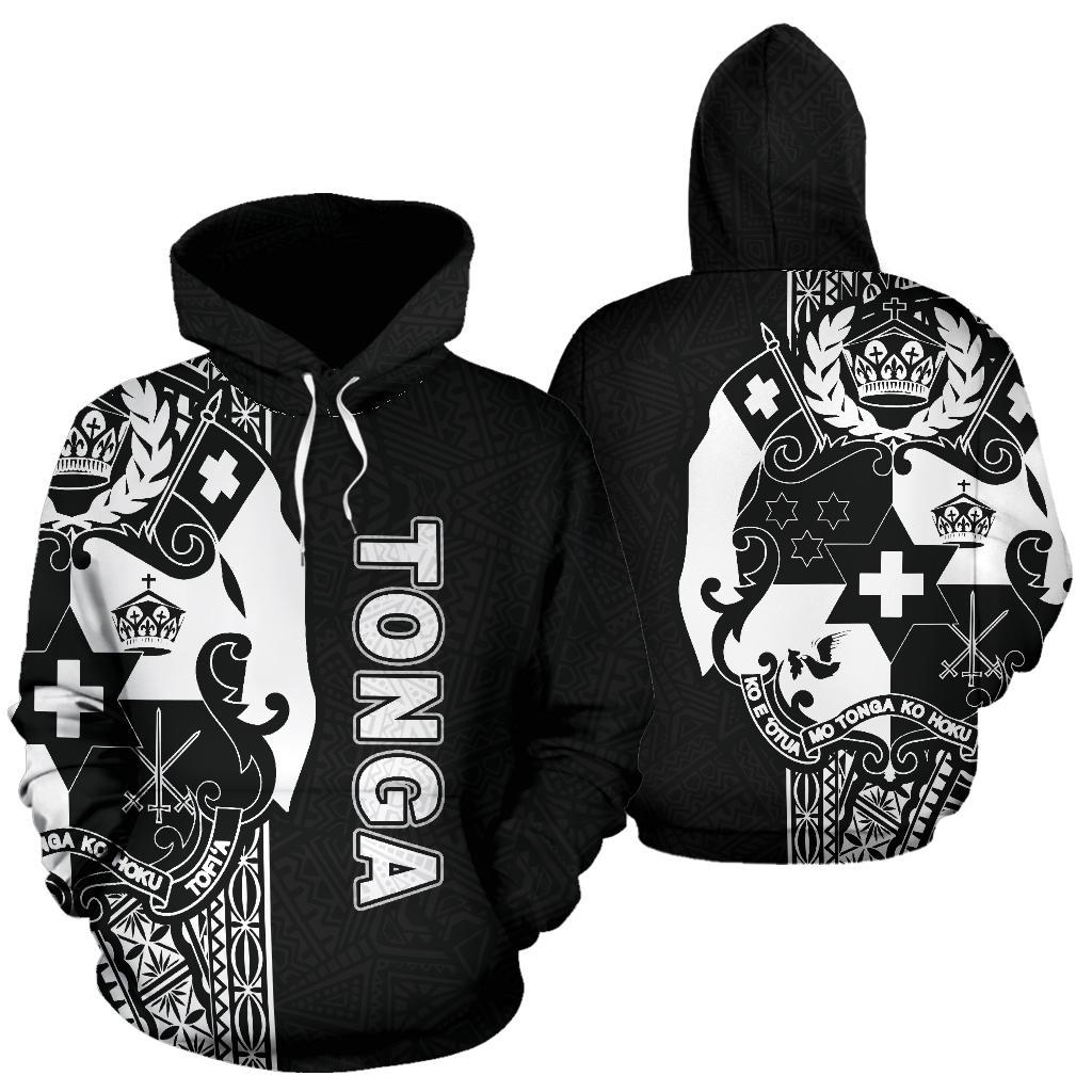 Tonga Polynesian Hoodie White Line