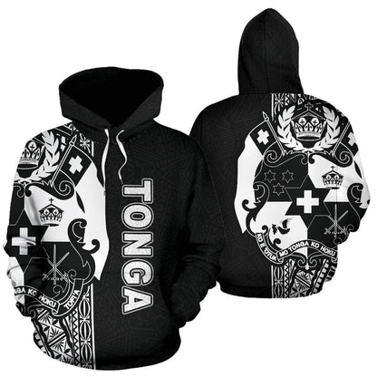 Tonga Polynesian Hoodie White Line