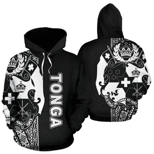 Tonga Polynesian Hoodie White Line