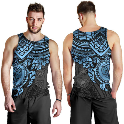 Fiji Polynesian Men's Tank Top Blue Turtle