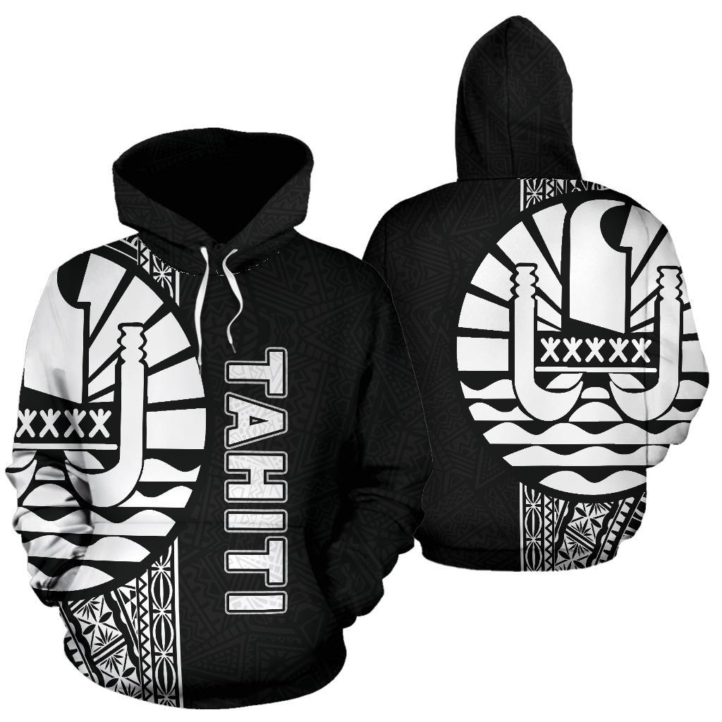 Tahiti (French Polynesia) Polynesian Hoodie White Line
