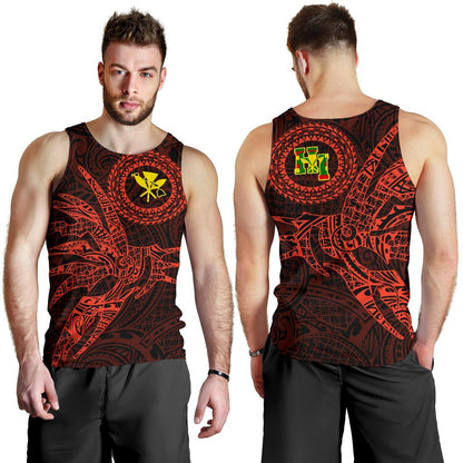 Hawaii Tank Top Polynesian Kanaka Map Hawaiian Men's Tank Top Orange TT Style