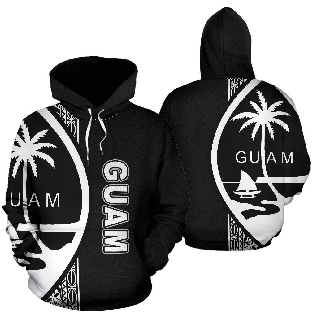 Guam Polynesian Hoodie White Line