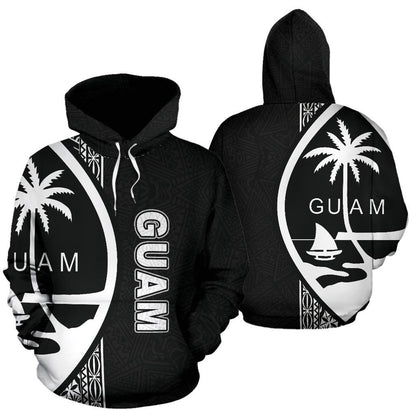 Guam Polynesian Hoodie White Line