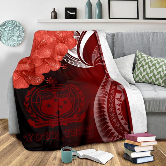 Samoa Custom Personalised Premium Blanket Samoa Seal Wave Style Red