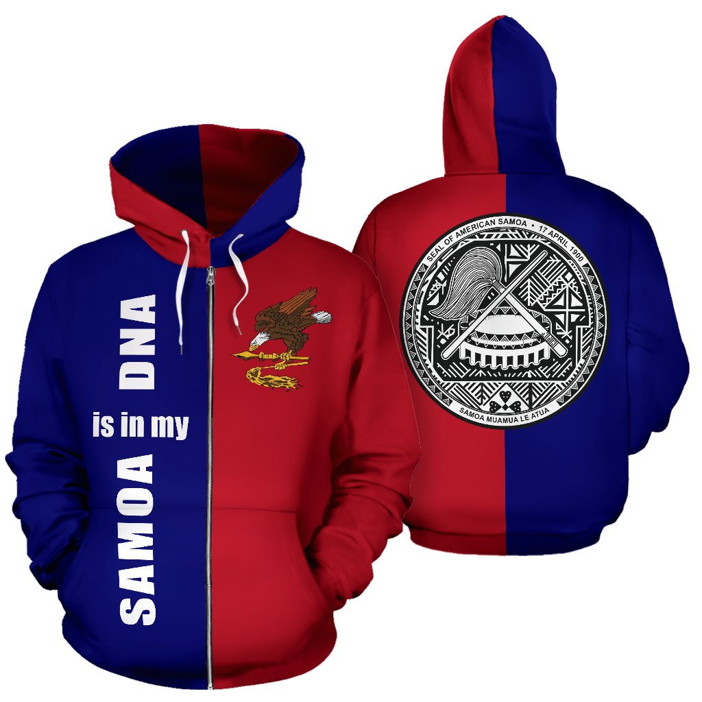 American Samoa Zip Up Hoodie American Samoa Flag Seal Is In My DNA K4