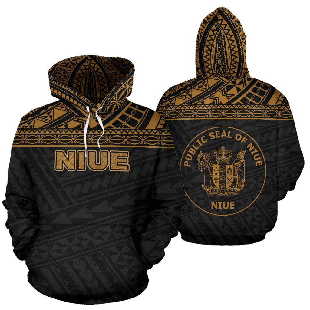 Niue Polynesian Hoodie Horizontal Gold