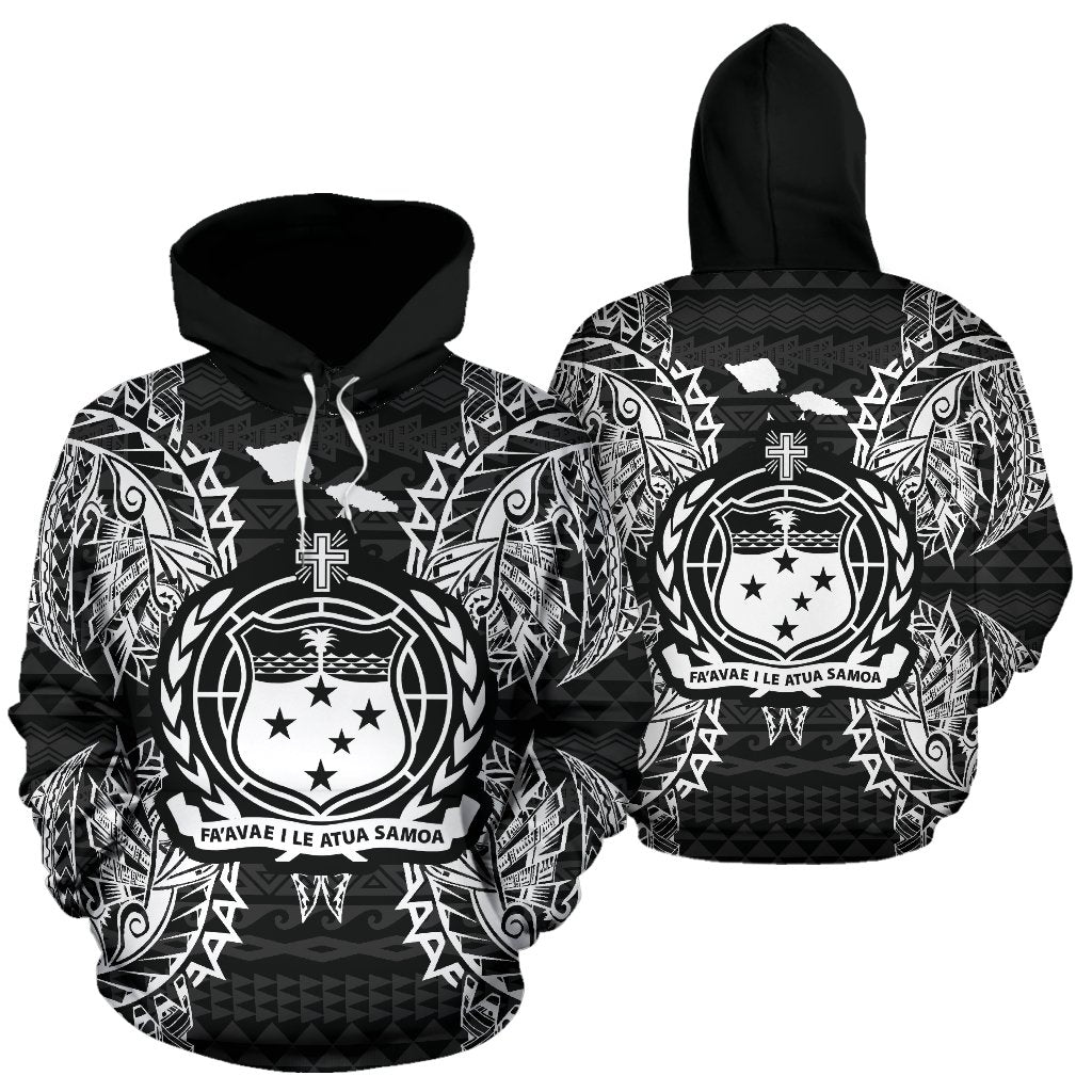 Samoa Polynesian ll Over Hoodie Map Black