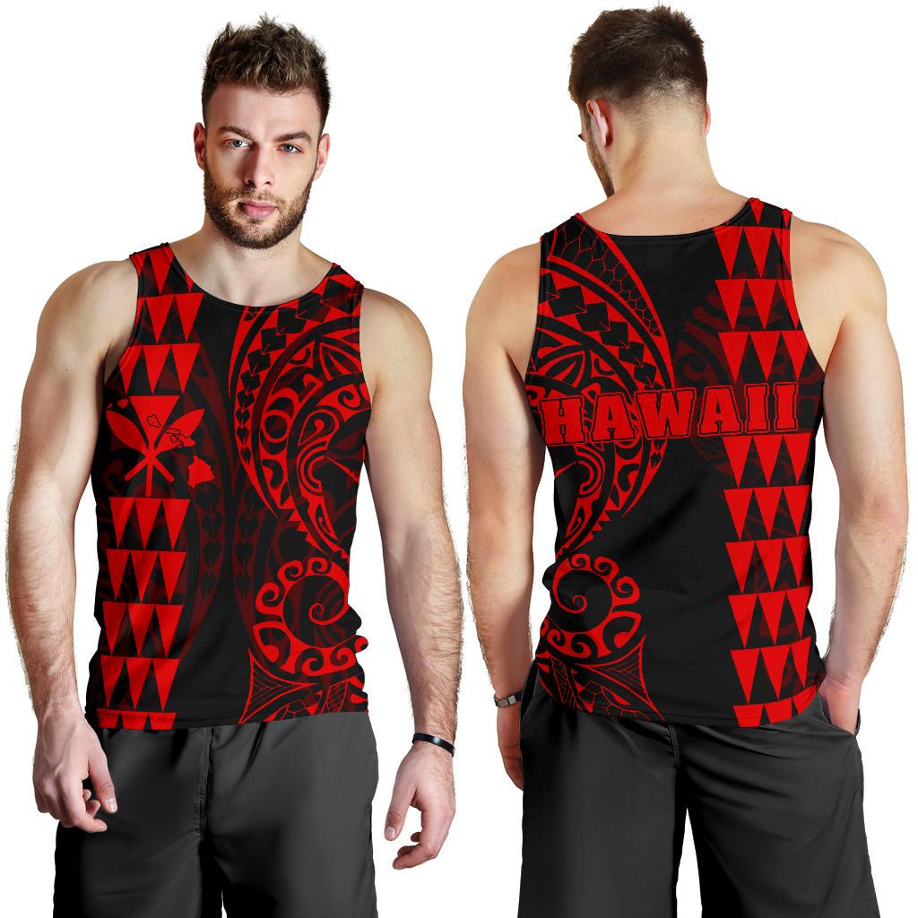 Kanaka Map Polynesian Red Tank Top