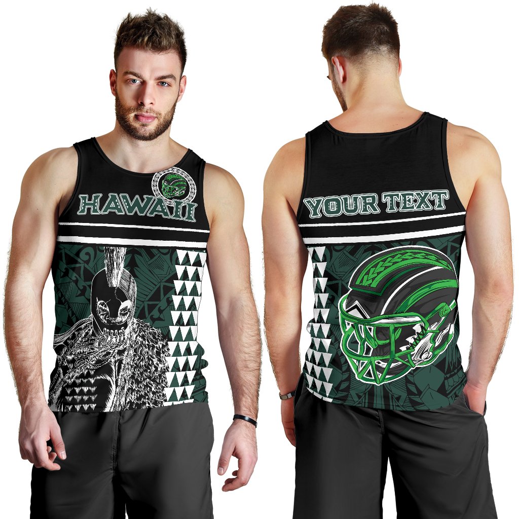 Personalised Hawaii Kakau Polynesian Warrior Football Men's Tank Top Rainbow Style