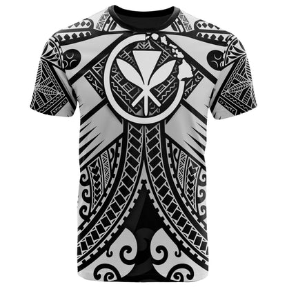 Hawaii Polynesian T-Shirt - White Kanaka Maoli Map