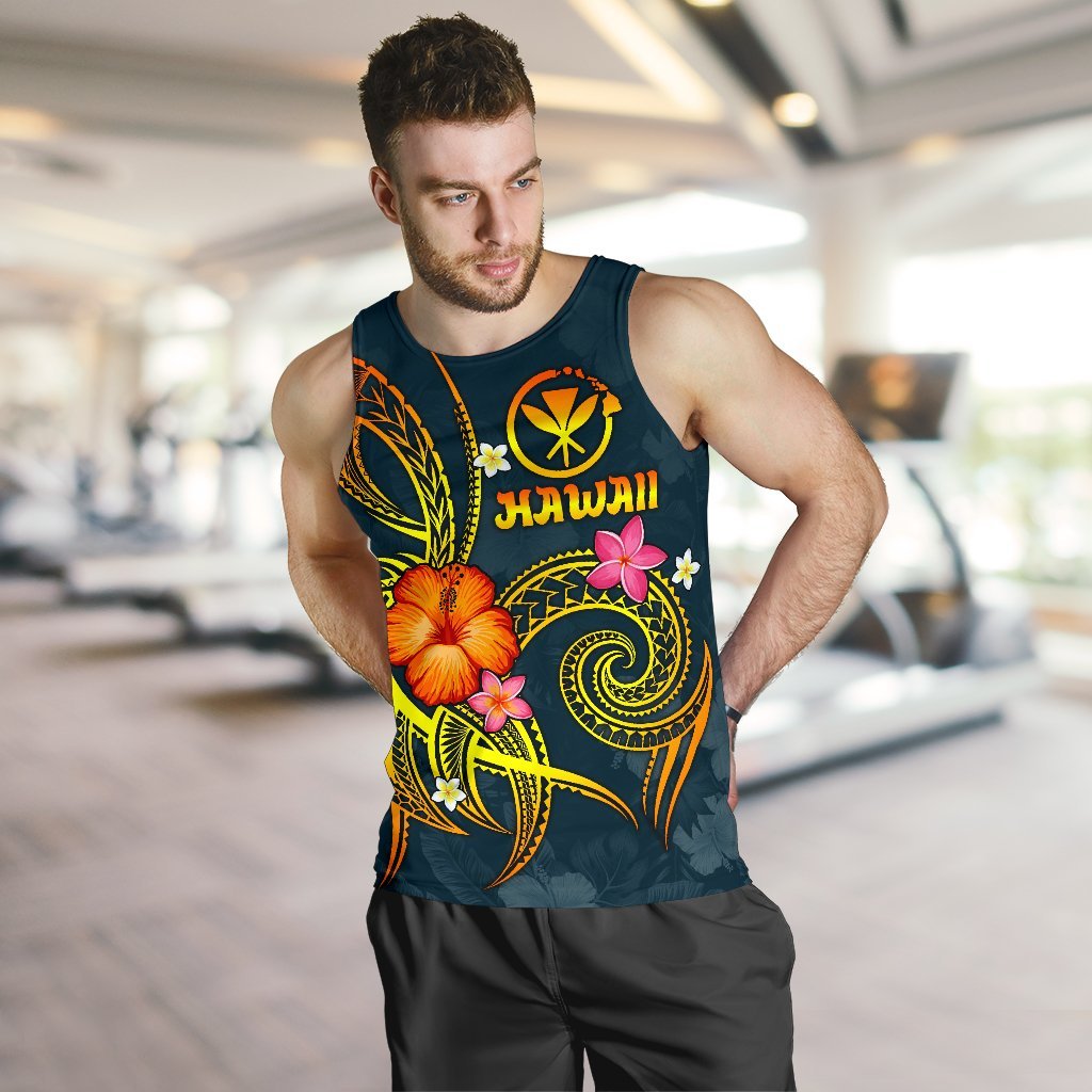 Polynesian Hawaii Men's Tank Top Legend of Kanaka Maoli Blue