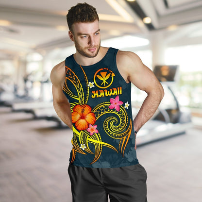 Polynesian Hawaii Men's Tank Top Legend of Kanaka Maoli Blue