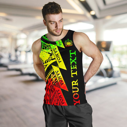 Custom Personalised Text Samoa Men Tank Tops Samoa Coat Of Arm Reggae