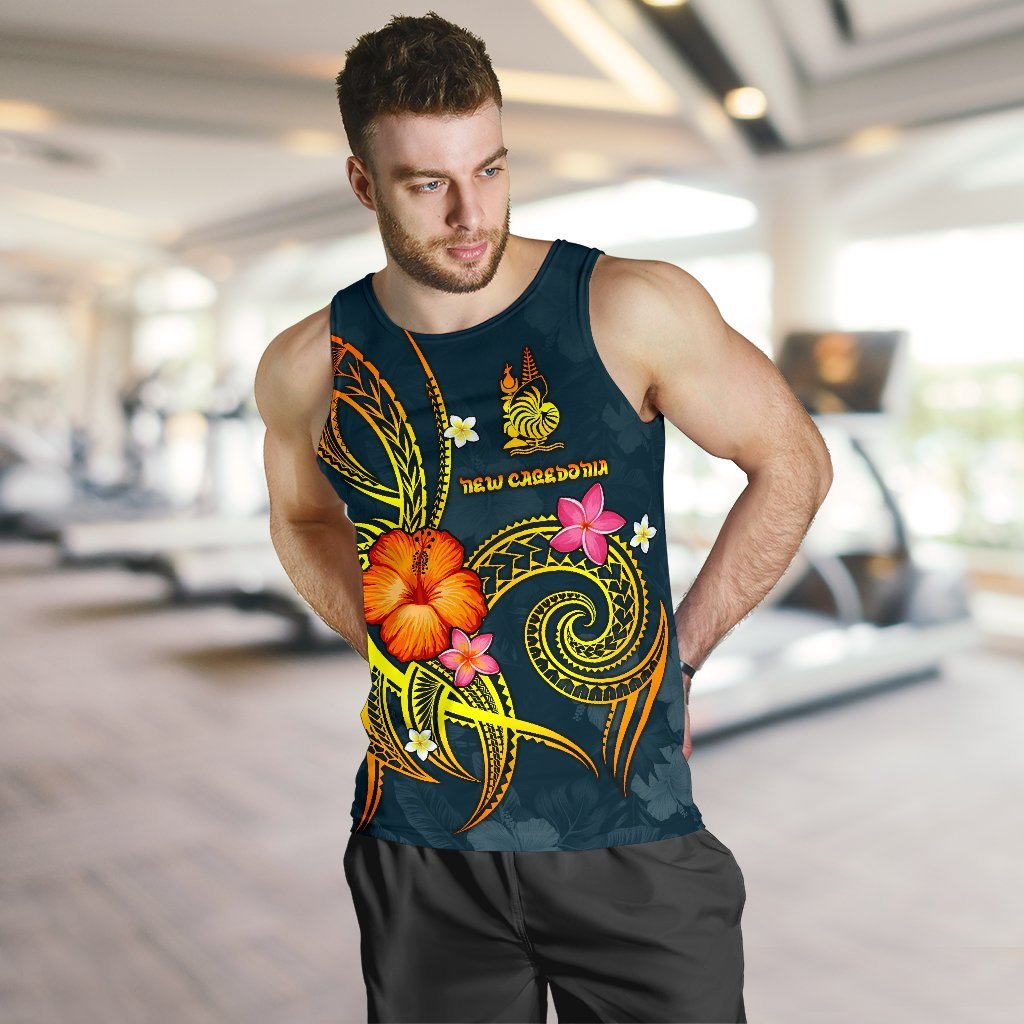 New Caledonia Polynesian Men's Tank Top Legend of New Caledonia Blue