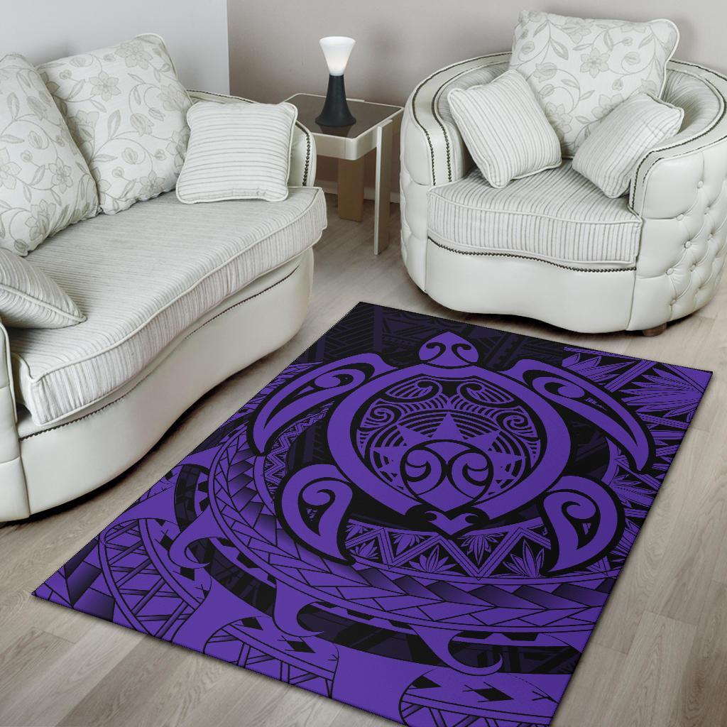 Hawaii Polynesian Turtle Rug Purple