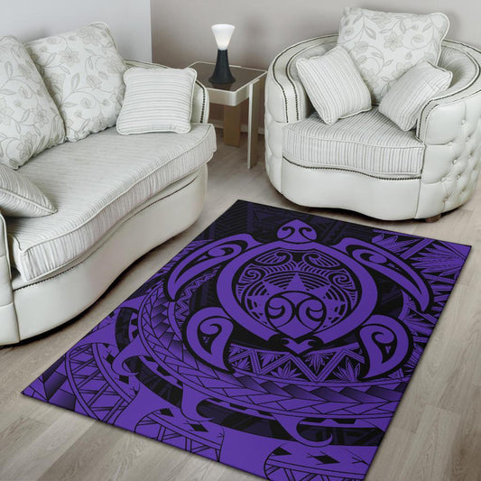 Hawaii Polynesian Turtle Rug Purple
