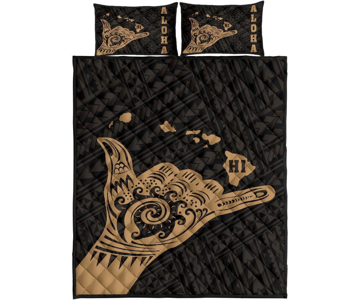 Hawaii Shaka Polynesian Quilt Bed Set
