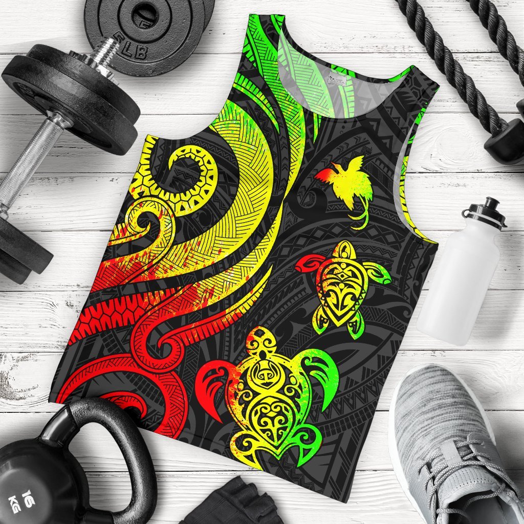 Papua New Guinea Men's Tank Top Reggae Tentacle Turtle