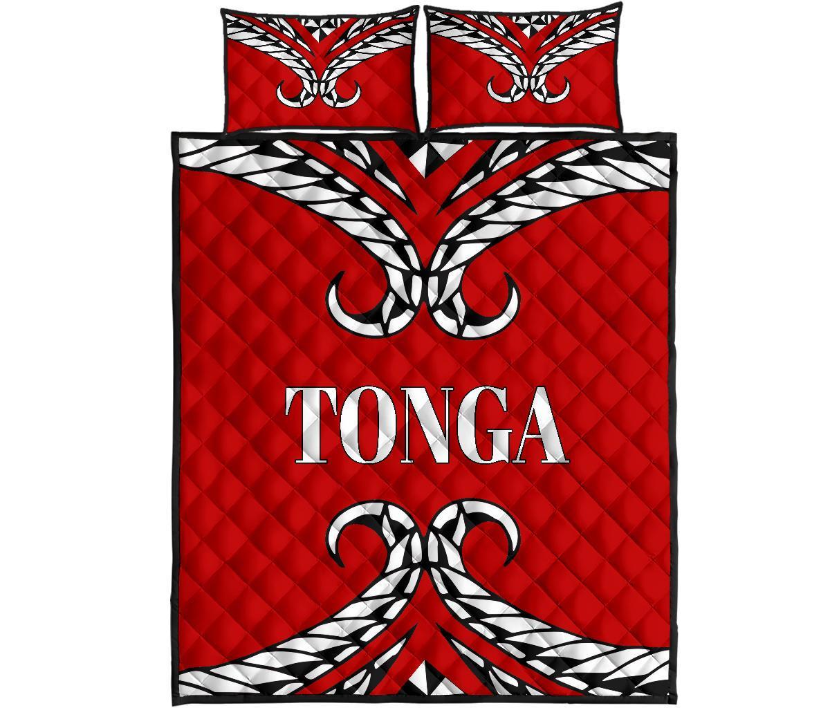 Tonga Quilt Bed Set Tonga Tribal Red Version