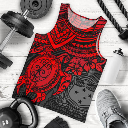 Samoa Polynesian Men's Tank Top Red Turtle