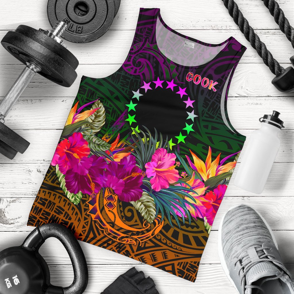 Cook Islands Polynesian Men's Tank Top Summer Hibiscus