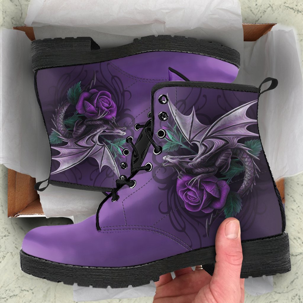 Celtic Leather Boots - Dragon Purple